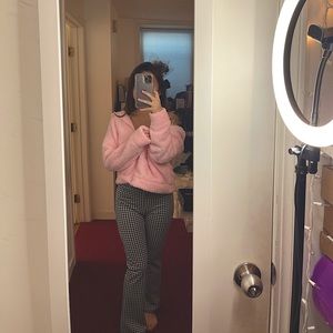 Pink teddy zip up hoodie